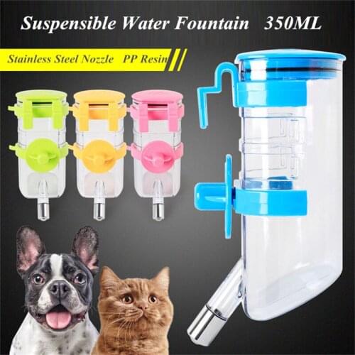 JCPAL 350 ML Eco-friendly Suspensible Water Fountain Portable Dog Water Bottle With Resin Craft Hanging Pet Water Bottle
