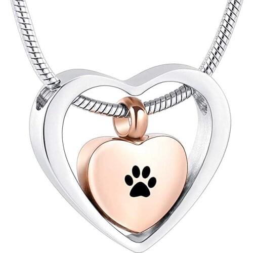 JJ666 FREE Shipping Heart Of Heart Stainless Steel Cremation Jewelry For Human/Pet Keepsake Urn Necklace Ashes Pendant