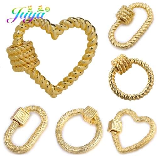 Juya DIY Love Fastener Screw Locket Supplies Creative Carabiner Clasps Accessories For Handmade Pendant Chains Jewelry Making