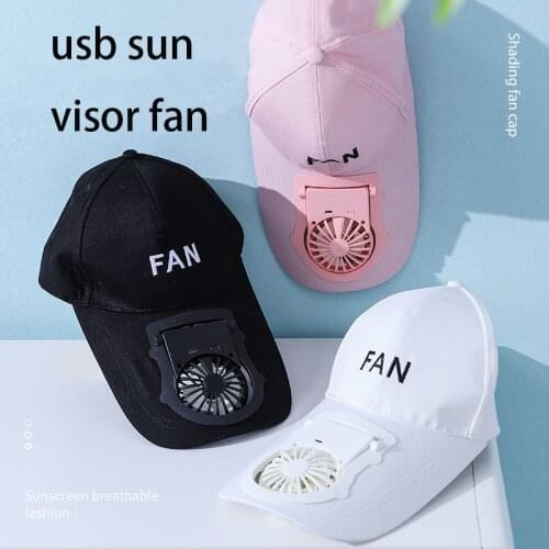 2021 Summer New USB Speed Adjustable Rechargeable Fan Hat Mens and Womens Outdoor Sunshade Sunscreen Cap Portable shade fan