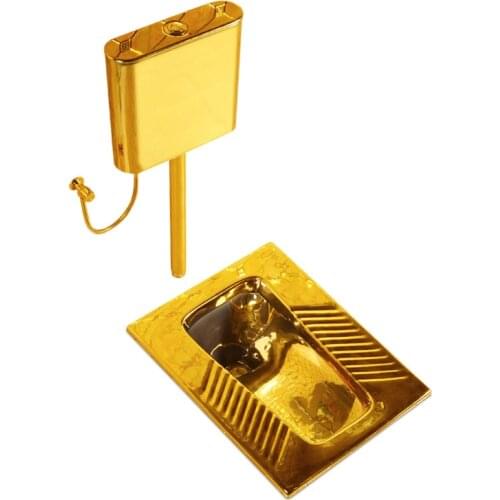 Ceramic water tank, complete set of golden squatting pan, color squatting pit, squatting toilet, squatting pool, energy saving