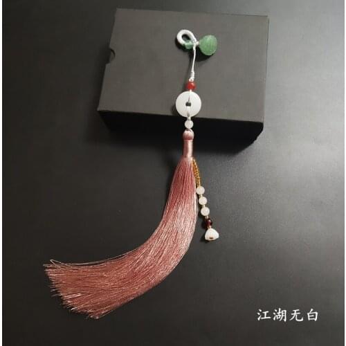 Chinese wind retro cheongsam pressure natural lapel buckle tassel pendant Chinese Han clothing accessories