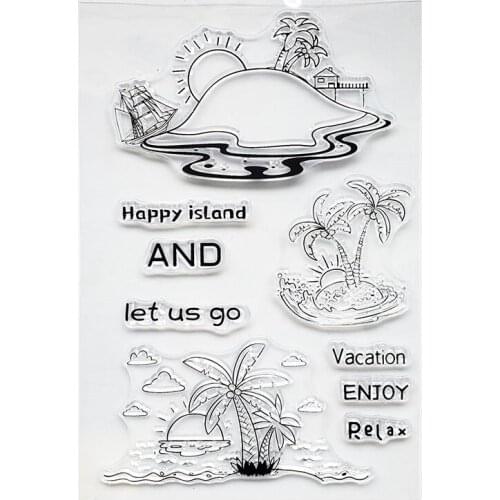 KLJUYP Happy Island Clear Stamps Scrapbook Paper Craft Clear stamp scrapbooking06036