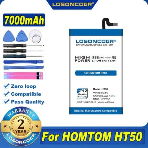 LOSONCOER Battery 6800mAh HT50 For HOMTOM HT50 Battery