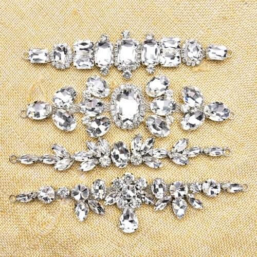 2pcs Fashion Ladies Sandals Glass Diamond Flower Buckle Claw Drill Rhinestone Shoulder Strap Connector Clothing Decoration