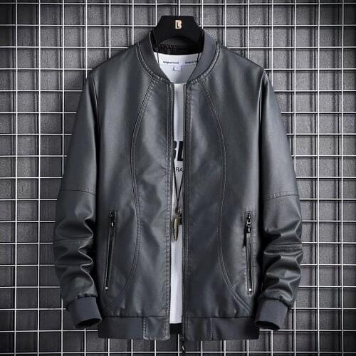 2021 High Quality Mens Leather Jackets Classic Motorcycle Jacket Male Plus Faux Leather Jacket Men Autumn Winter Vintage Outwear