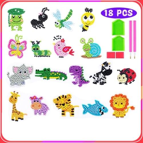 Diamond Painting Kits 5D DIY Animal Diamond Dotz Kits Paint by Numbers Handmade Sticker Arts and Crafts for Children
