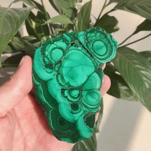 Natural Crystals Quartz Malachite Slice Specimen Energy Reiki Stones Room Home Office Aquarium Decoration Accessories Gemstone