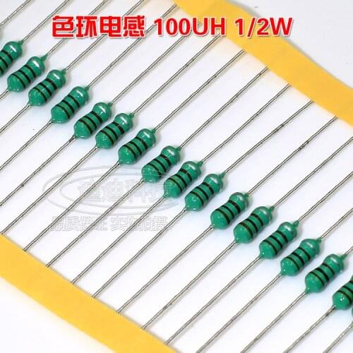 New Color Ring Inductor 0410 1/2W 100UH 101K Color Code Inductor Straight Insert Iron Box