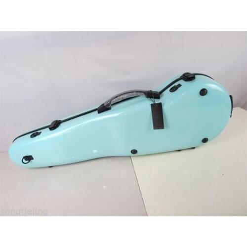 Excellent blue gap glass fiber violin case,2 bow holders #6785