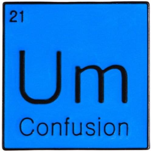 Periodic Table of Elements Brooch Ah Confusion & Um Element of surprise Enamel pins Modal particle Science Brooches Badge Gift