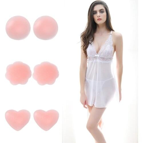 Sexy Womens Breast Petals Lift Nipple Cover Invisible Adhesive Reusable Silicone Push UpBackless Strapless Breast Cover Pasties