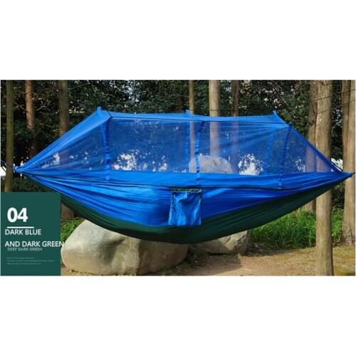 Portable Outdoor Camping Double Hammock With Mosquito Net 210t Nylon Drop Camping Swing Sleeping Bag Hanging Tent Hammock
