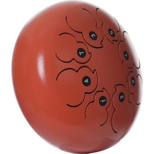 1PC MINI 8 NOTES 8" STEEL TONGUE DRUM AND GIFT PRESENT for BOYS GIRLS ORANGE