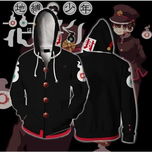 Anime Toilet-Bound Hanako-kun Hoodie Sweatshirt Jibaku Shounen Hanako kun Cosplay Hoodies Jacket Mens Casual Coat