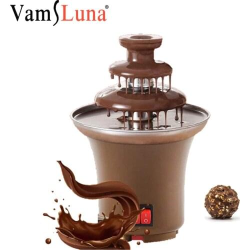 Three Layers Mini Chocolate Fountain Fondue Creative Chocolat Melt With Heating Machine DIY Melt Waterfall Pot Melting fuente de