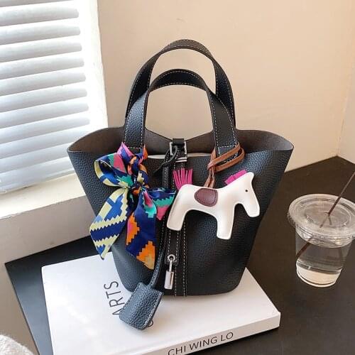 High Quality Women Pu Leather Handbags Fashion Ladies Small Bucket Shoulder Bags Casual Female Designer Travel Messenger Bag New