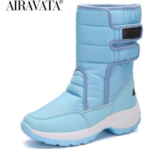Womens Fashion Snow Boots Winter Warm Plush Boots Thick Bottom Platform Waterproof Ankle Boots