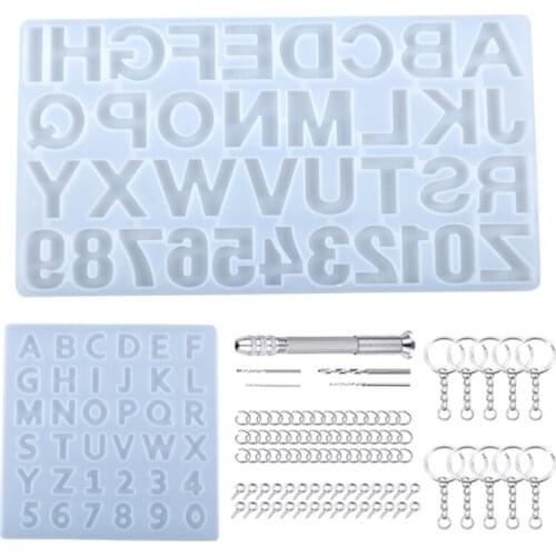 1 Set DIY Crafts Jewelry Making Tools Crystal Epoxy Resin Mold Alphabet Letters Numbers Pendants Casting Silicone Mould X4YA