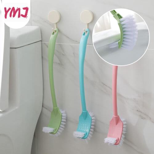 1PC Long Handle Double Sided Toilet Brush Bathroom Scrubber Shower Room Wc Accessories Cleaning Brush Household Cleaning Tool