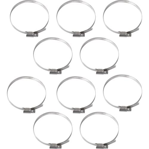 10 Stainless Steel Adjustable Screw Band Hose Clamp Fuel Line Worm Gear Clip