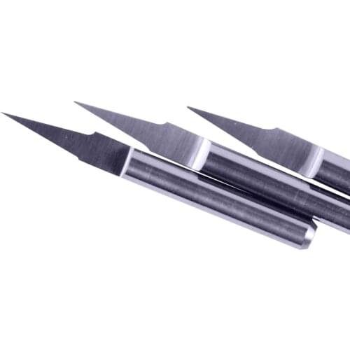 10 pcs 3.175MM Shank 10deg 0.3mm Carbide V bit CNC Router Tool Cutting Carving Engraving PCB Cutters Woodworking J3.1003