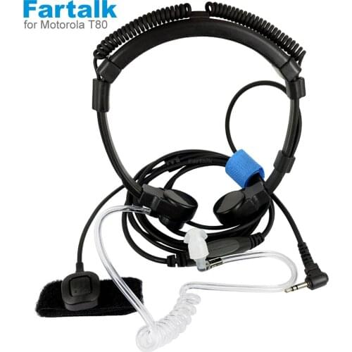 2.5mm Throat Microphone Headset Mic Earpiece for Motorola TLKR Talkabout T5 T6 T8 T80 T60 T6200 FR60 T5428 Radio Walkie Talkie