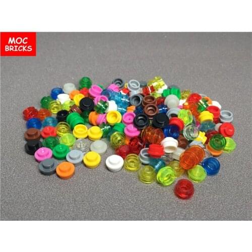 200pcs/lot MOC Bricks Model Plate, Round 1 x 1 Straight Side fit with 4073 Educational Building Blocks Assembled Toys kids gift
