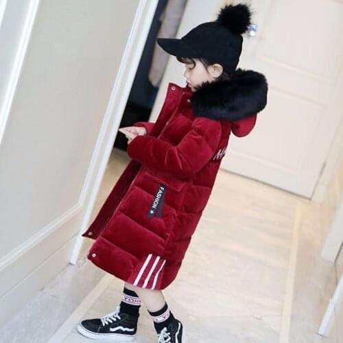 2019 Spring Winter Jacket for Girls Clothes Cotton Padded Hooded Kids Coat Children clothing girl Parkas Enfant Jackets & Coats