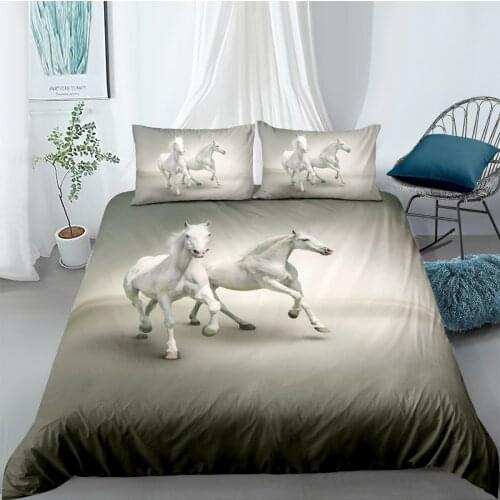 3D Duvet Cover Sets Bedding Set Quilt Comforther Covers Bed linens Full Twin Single Double Size Swift Horse Custom Bedding sets
