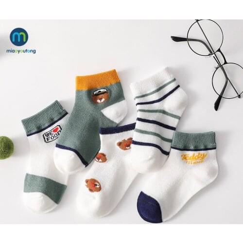 5 Pairs/Lot Newborn Short Baby Boy Socks Spring Summer Mesh Thin Baby Socks For Girls Cotton Socks For Children Kids Miaoyoutong