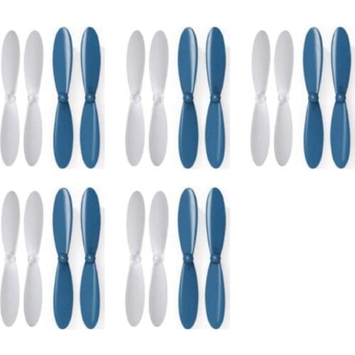 5 x Quantity of Hubsan X4 H107C Blue White Propeller Blades Props Propellers RC Quadcopter Drone