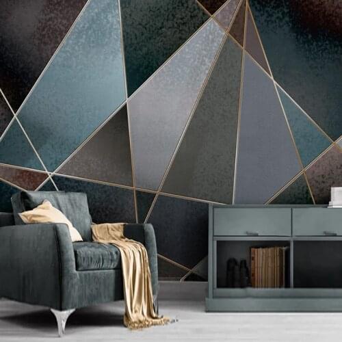 Abstract Geometric Retro Lines Color Blocks Mural Wallpaper For Walls 3 D Living Room TV Background Decorative 3D Wall Covering