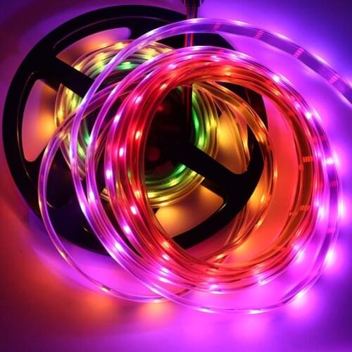 APA102 Smart led pixel strip light 5m/lot;DC5V 30/60 leds/pixels/m;DATA and CLOCK seperately;IP30/IP65/IP67;SK9822 led strip