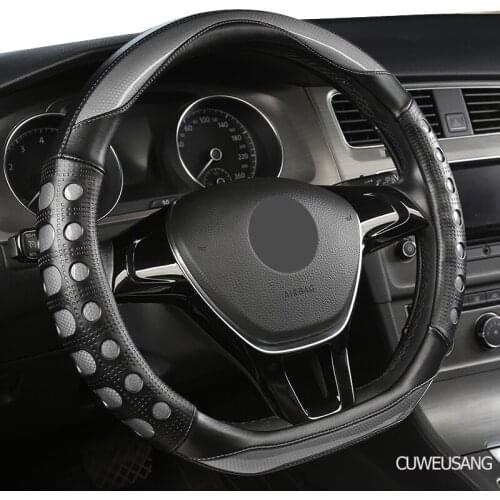 CUWEUSANG Carbon Fiber Leather Car Steering Wheel Cover For BORGWARD BX5 BX6 BX7 BXI7