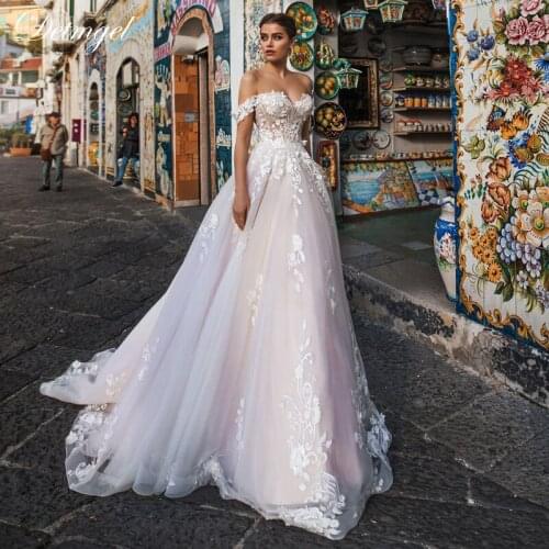 Detmgel New Arrival Sexy Swetheart Neck Lace Up A-Line Wedding Dresses 2020 Luxury Appliques Court Train Bohemian Wedding Gown