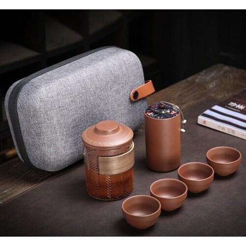 Travel tea set portable teapot teacup mug teapot tea set tea maker teapot 4 cups Kung Fu travel teacupTeapot for tea