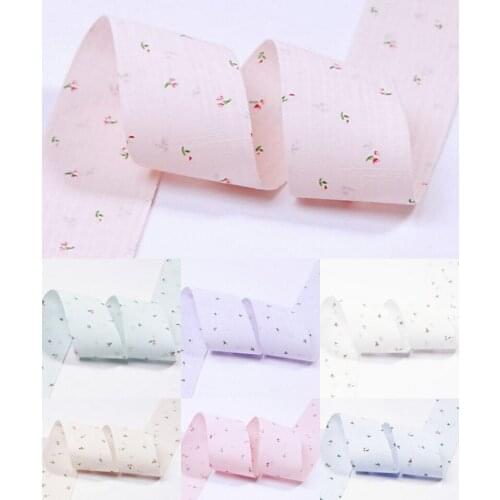 40mm/10 yards double sided cute printed cotton and linen ribbon DIY children bow hair clothing accessories top hatbouquet