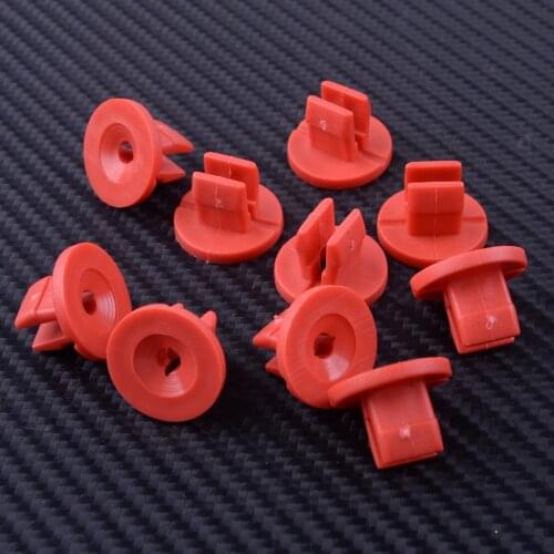 DWCX W702438S300 10pcs Red Plastic Car Center Deflector Shield Retainer Nut W704408S300 Fit For Ford Focus Escape