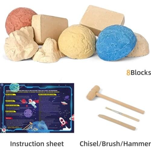 Rough and Polished Samples 8 Gem Blocks Excavation Stones Geographic Gem Blocks Birthstone Dig Kit Science Kit