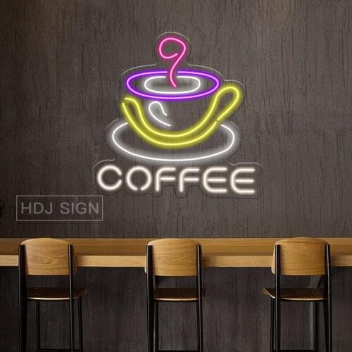 Coffee Logo Custom LED Neon Sign Light Wall Decor For Bar Club cafe Store Wall Decoration Commercial Lighting