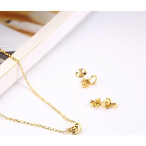 XUANHUA Stainless Steel Jewelry Set Clover Necklace Earrings Set Woman Vogue 2019 Jewelry Accessories Bohemian