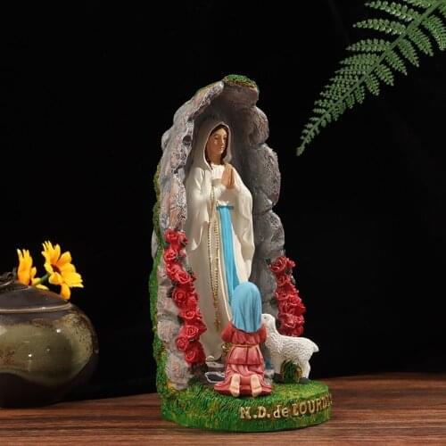Beautiful Virgin Mary Figurine Sculpture Christian Wedding Gift Xmas Desktop Display Decors