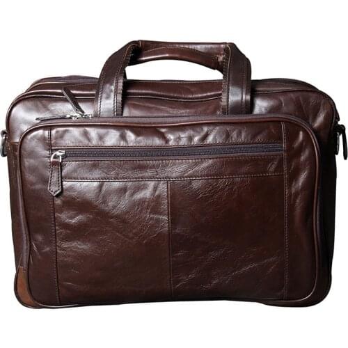 Handbag Men Laptop Bag Male Retro Leather Shoulder Messenger Bag Large Capacity Travel Bag First Layer Cowhide Casual Business