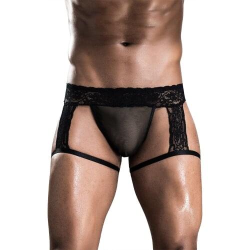 Mens Role Play Sexy Lace Shorts Sports Underwear,Gay Bar Dance Perform Costume
