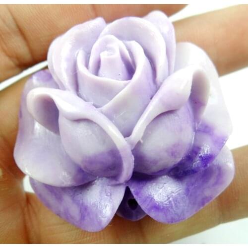 Natural stone Chinese Organic Cinnabar carve flower pendant stone for diy Jewelry making necklace Accessories A32