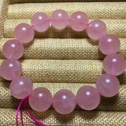 Natural Rose Quartz Madagascar Bracelet Crystal Beads AAA 16mm