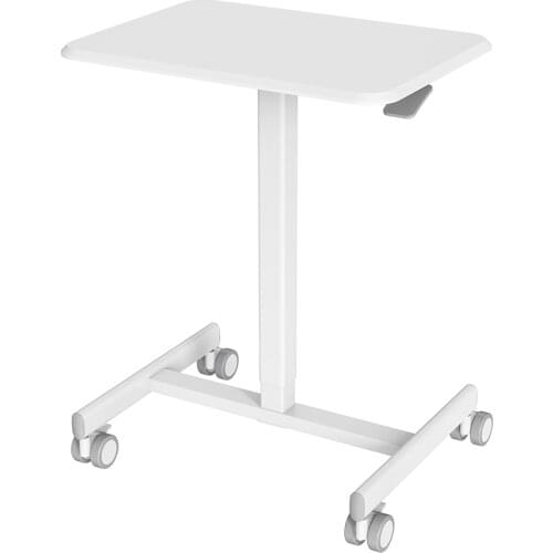 Low MOQ 2 Lockable Wheels MDF SPCC Laptop Aluminum Holder Gas Spring Height Adjustable Desk