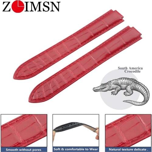 ZLIMSN Original replacement alligator strap For BALLON BLEU DE CARTIER Providing Private Customization Service Watchband