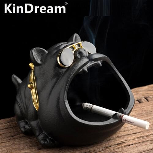 Cartoon Dog Ashtray Creative Anti Fly Ash Household Large Capacity Cute Animal Resin Ashtray Home Decoration Gift for Boyfriend